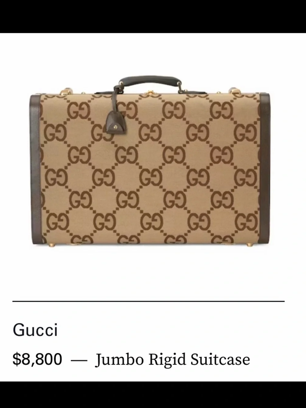 Gucci Jumbo Ridgid Suitcase Brown & Beige GG Monogram with Gold Hardware
